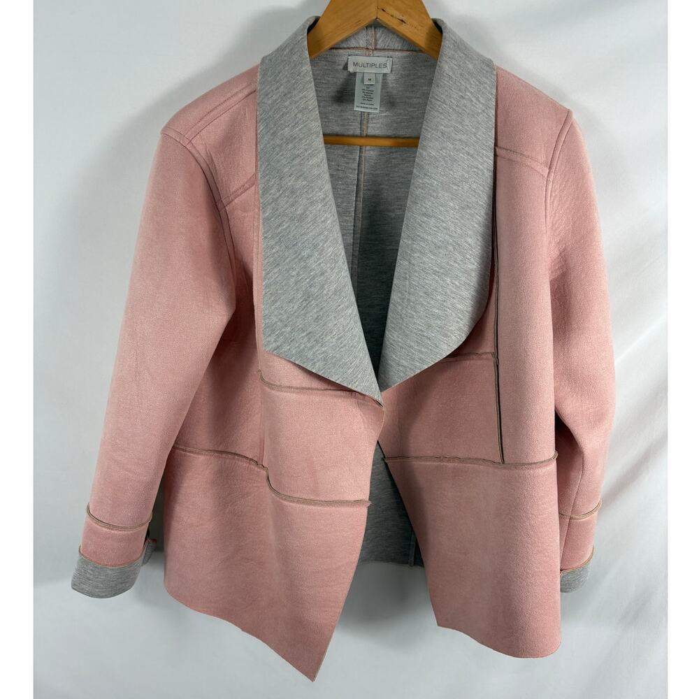 Multiples Pink Grey Jacket Size Medium